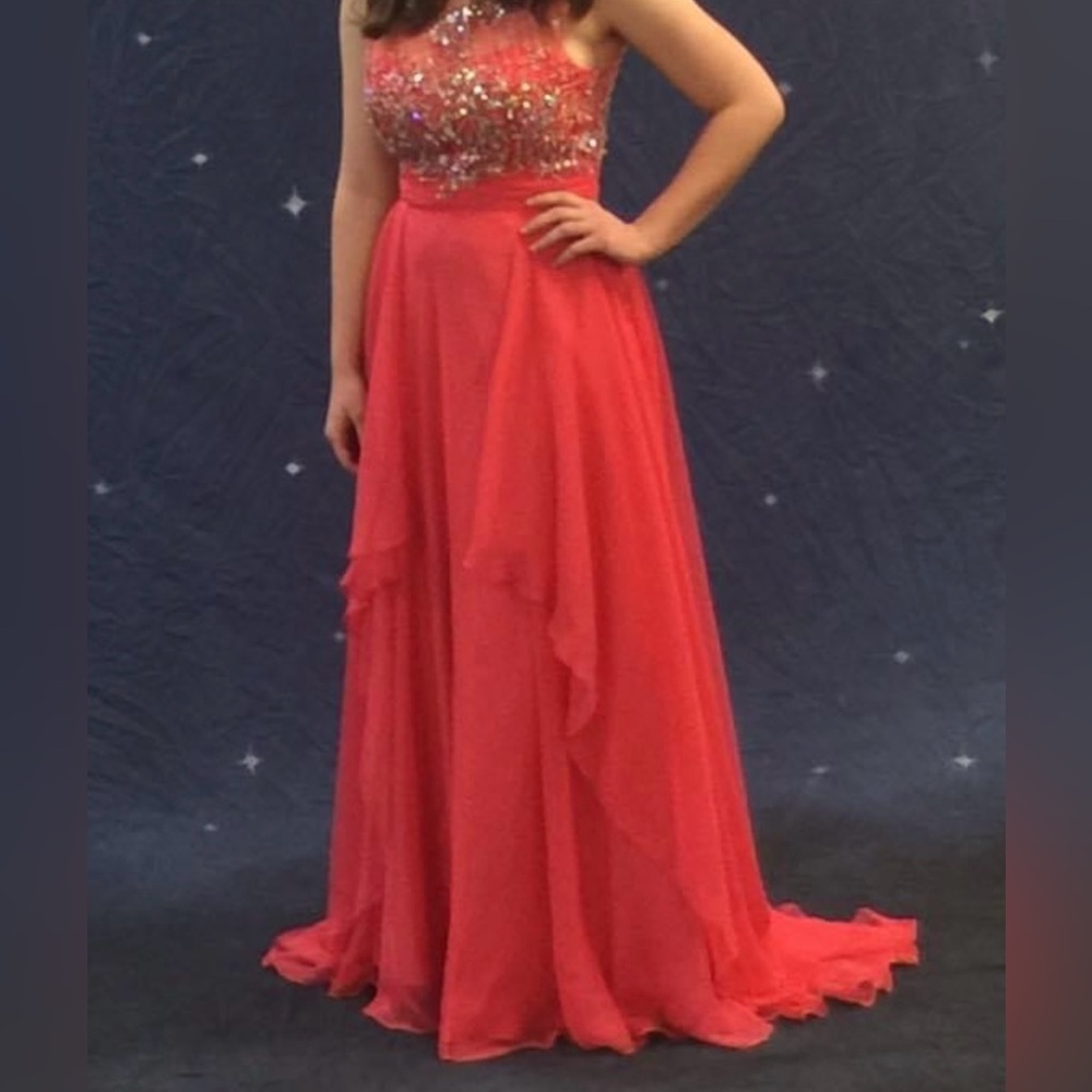 Belks *Coya women’s 12 coral formal gown embellished worn once